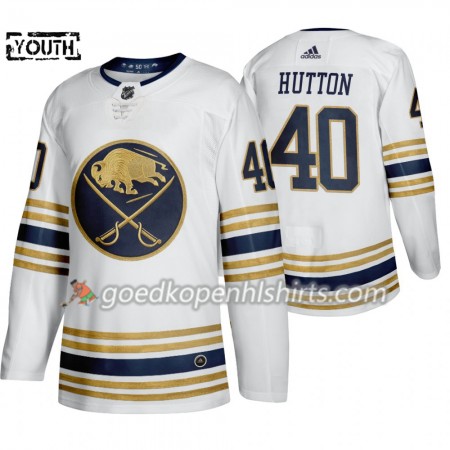 Buffalo Sabres Carter Hutton 40 50th Anniversary Adidas 2019-2020 Wit Authentic Shirt - Kinderen